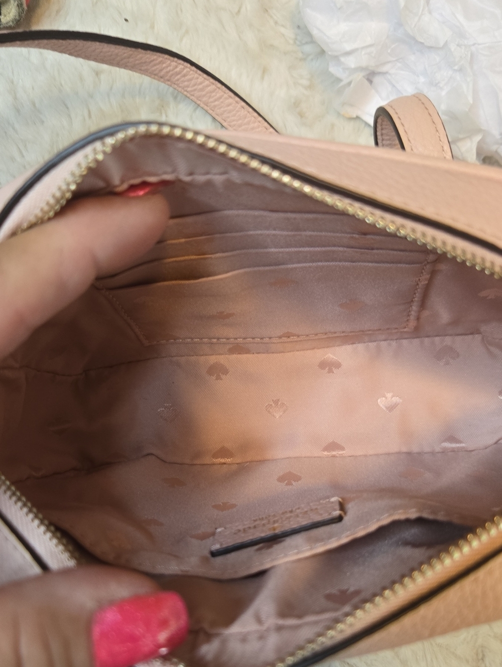Kate Spade Blush Pink Pebbled Leather Crossbody NWT - Picture 4 of 6